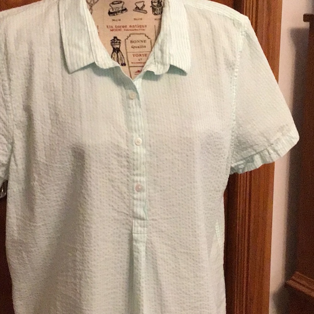 Mint green short sleeve shirt